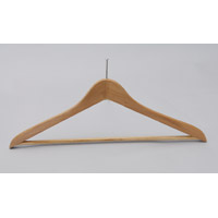 NATURAL WOOD CLOTHING HANGER PIN HEAD TOP Men's Suit, 18" 100/cs Flat