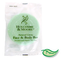 HOLCOMBE & MOORE® NATURAL CITRUS FACE & BODY SOAP 1.5oz (250) plastic sachet wrap 