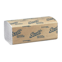 SCOTT SINGLE-FOLD PAPER HAND TOW  White 16/250ct 