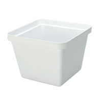 SQUARE PLASTIC ICE BUCKET WITH HANDLES 3 qt, White, Packed 1 each 