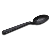 HEAVYWEIGHT BLACK PLASTIC CUTLERY Spoons (1000) 