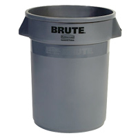 BRUTE® 44 GALLON ROUND CONTAINERS Gray container 24x31.5"