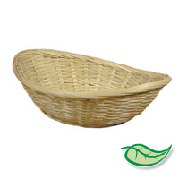 LARGE OVAL BAMBOO BASKET  9" X 6.5" X 2.5" 