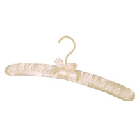 SATIN CLOTHING HANGERS OPEN HOOK Ivory Color, 100 Pk 