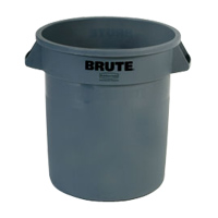 BRUTE® 10 GALLON ROUND CONTAINERS Gray container 15.63x17.13"