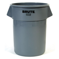 BRUTE® 55 GALLON ROUND CONTAINERS Gray container 26.5x33"