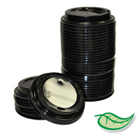 BLACK HOT CUP LIDS  For 8 oz cups, packed 1000 