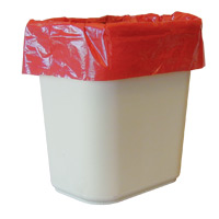 RED PRINTED INFECTIOUS WASTE/ BIO HAZARD GARBAGE LINERS 40"X46" 1.2 MIL (100) 