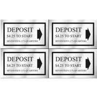 "DEPOSIT __ QUARTERS" DECAL 1.5"x2.5" SELF STICK 8/SHEET $4.25 - Deposit 17 Quarters 