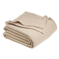 FLEECE BLANKET TAN COLOR Twin Size (66 in x 90 in) 