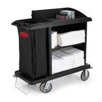 RUBBERMAID® CLASSIC HOUSEKEEPING CARTS Black Compact cart without doors 49x22x50"