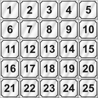 WASHER ID NUMBERS, BLACK ON SILVER, 3/4" SQUARE Sheet of Numbers 1-25 