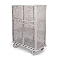 FORBES STEEL LINEN CARTS  3 shelf locking mesh cart 