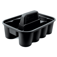 RUBBERMAID® HOUSEKEEPING & CLEANING CART ACCESSORIES Black deluxe carry caddy 15x10.9x7.4"
