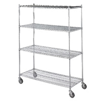 ROLLING LINEN CART SHELF  Chrome-plated, 36"x18"x72" 