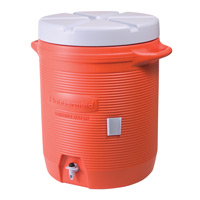 RUBBERMAID® INSULATED COLD BEVERAGE CONTAINERS 10gal orange dispenser 16.1x16x20.5"