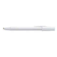 ROUND STIC PEN #Y142 PLAIN WHITE BARREL AND CAP VP005 (500) PN:4650 BARREL  & PARTS: WHITE INK COLOR: BLACK