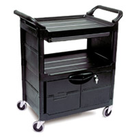 RUBBERMAID® UTILITY SERVICE CARTS Lockable doors & sliding drawer 33.63x18.63x37.75"