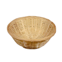 LARGE ROUND BAMBOO BASKET 9" diameter x 3" 