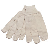 CLUTE 8oz 100% COTTON CANVAS GLOVE KNIT WRIST Large 1 dozen 