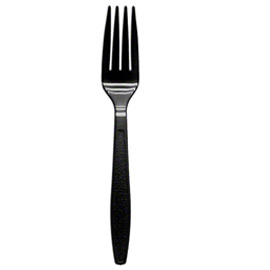 EXTRA HEAVYWEIGHT BLACK PLASTIC CUTLERY Forks (1000) 