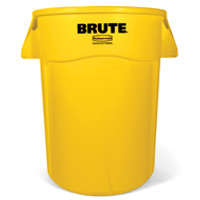 BRUTE® VENTED 44 GALLON ROUND CONTAINERS Yellow container 24x31.5"