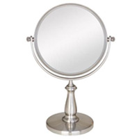 NON LIGHTED VANITY MIRROR SATIN NICKEL 1X/8X Magnification 