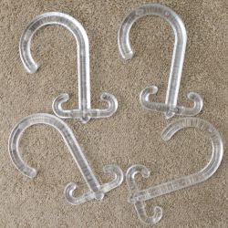 SHOWER CURTAIN HOOKS TANDEM Clear 12 per pack 