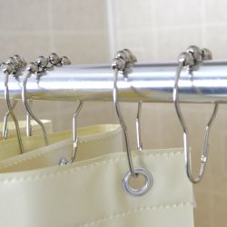 SHOWER CURTAIN HOOKS "5 BALL" STYLE Nickel Plated Brass hooks fits 1" Rod