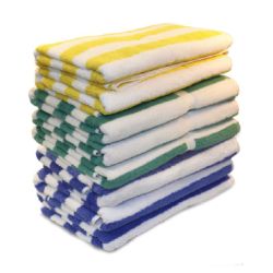 CABANA POOL TOWEL (Packed 24) 30" X 70" Yellow Stripe 15 lbs/dz