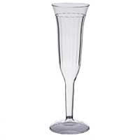 Visions 5 oz. Heavy Weight Clear 1-Piece Plastic Champagne Flute - 96/Case