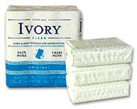 Ivory Individually Wrapped Bath Soap, White, 3.1 oz Bar, 72/Carton