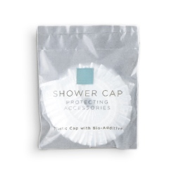 RSA UNIVERSAL ACCESSORIES SLATE BLUE & WHITE Shower Cap, pouch 