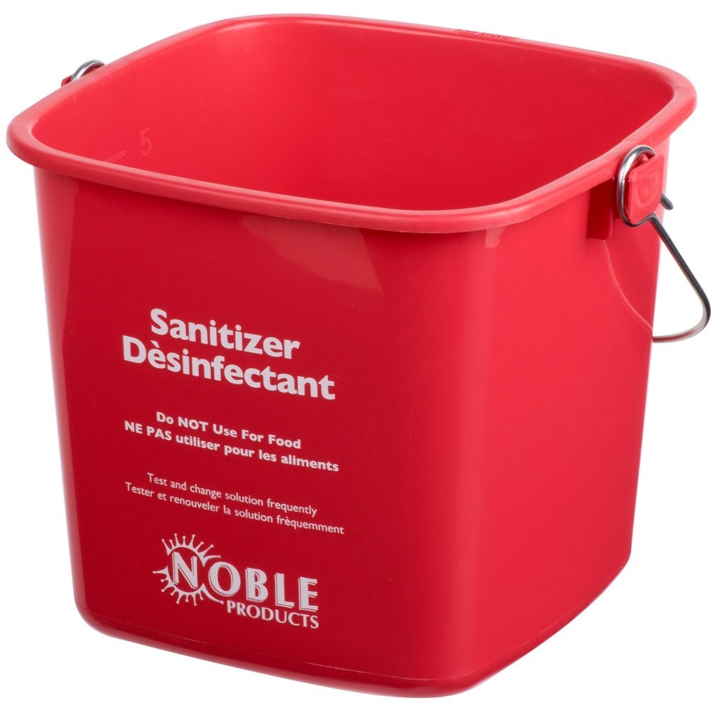RED SANITIZING PAIL FOR DISINFECTANT 6 QUART Sold individually 