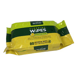 ACTIVA®HARD SURFACE CLEANING WIPES IN RESEALABLE BAG (80) Packed 80 wipes per packet. ON SALE!!!!!!!!!!!!!!!!!!!