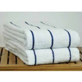 WEFT STRIPE POOL TOWEL (Packed 36) 30"x64" Blue Stripe 13lb