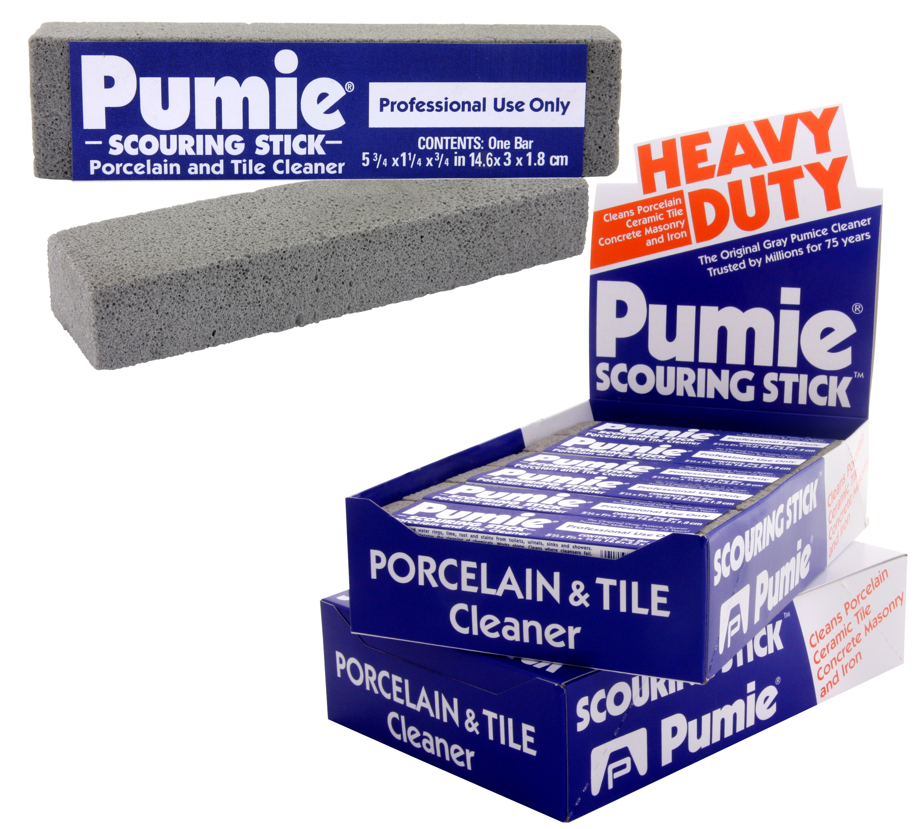 PUMIE SCOURING STICK  Packed 12 each 6" L x 3/4" W x 1-1/4" H