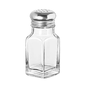 2oz SALT & PEPPER SHAKER WITH STAINLESS TOP packed 72 per case 