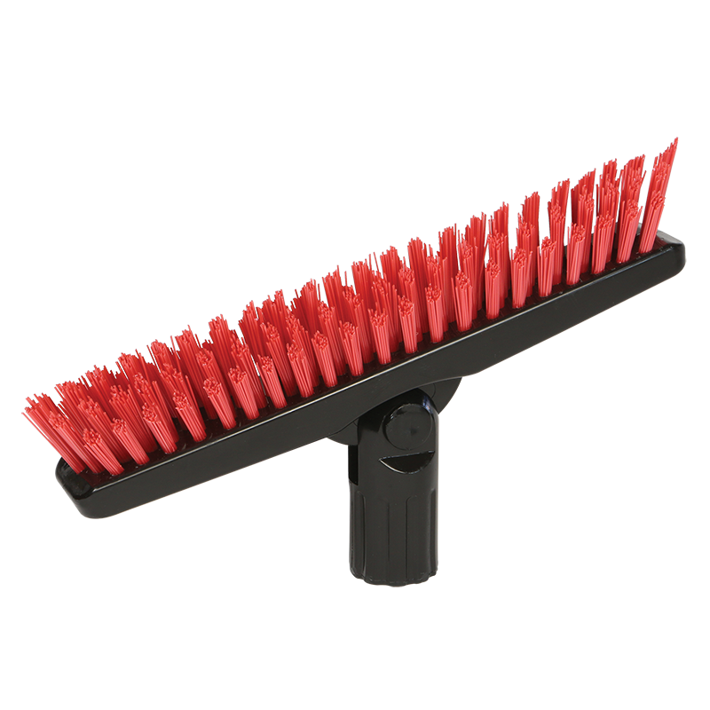 PIVOTING GROUT BRUSH  9" Head Stiff red polyester bristles