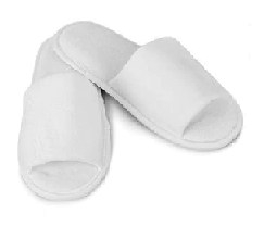 DELUXE OPEN TOE TERRY VELOUR GUEST SLIPPERS Single Pair-Individually Wrapped One Size Fits Most (11.5")...