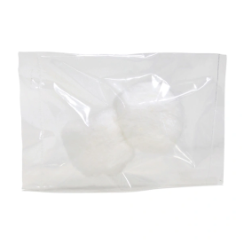 VANITY COTTON PACK - 2 COTTON BALLS INDIVIDUALLY WRAPPED Packed 500 