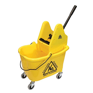 MAXIROUGH DOWNPRESS MOP BUCKET & WRINGER 33 Quart, Yellow 