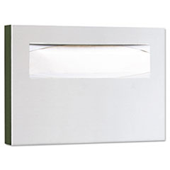 BOBRICK 1/2 FOLD TOILET SEAT COVER DISPENSER Surface Mount Satin Matte Finish Packed: 1 each