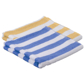 YELLOW CABANA STRIPED POOL TOWEL Yellow/White Stripes 1005 Ring Cotton