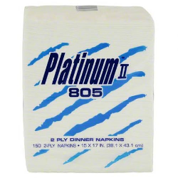 PLATINUM II® DINNER NAPKINS  White, 1/8 Fold, 15" x 17", Packed 20/150