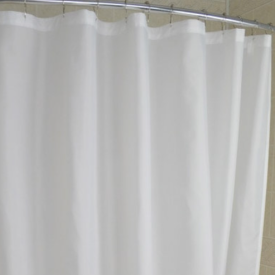 KARLON POLYESTER WHITE SHOWER CURTAIN 90x90" 